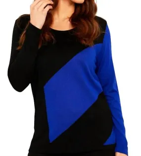 3/4 Sleeve Abstract Crew Top