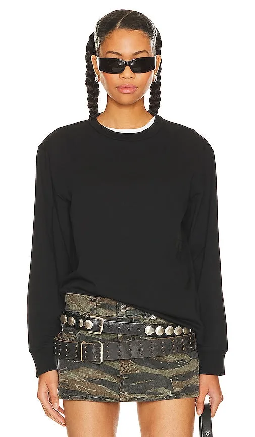 Alexander Wang Essential Long Sleeve Tee in Black