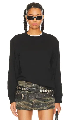Alexander Wang Essential Long Sleeve Tee in Black