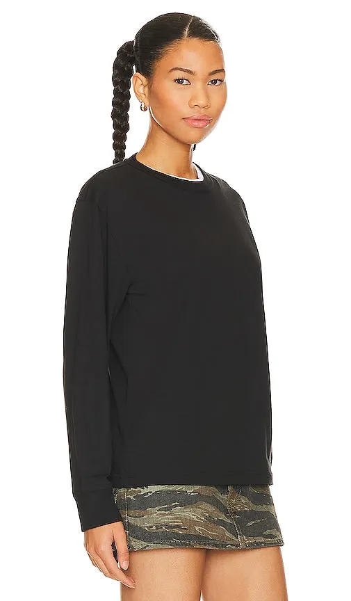 Alexander Wang Essential Long Sleeve Tee in Black