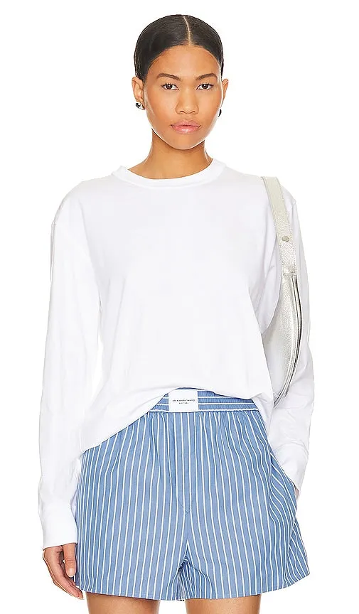 Alexander Wang Essential Long Sleeve Tee in White