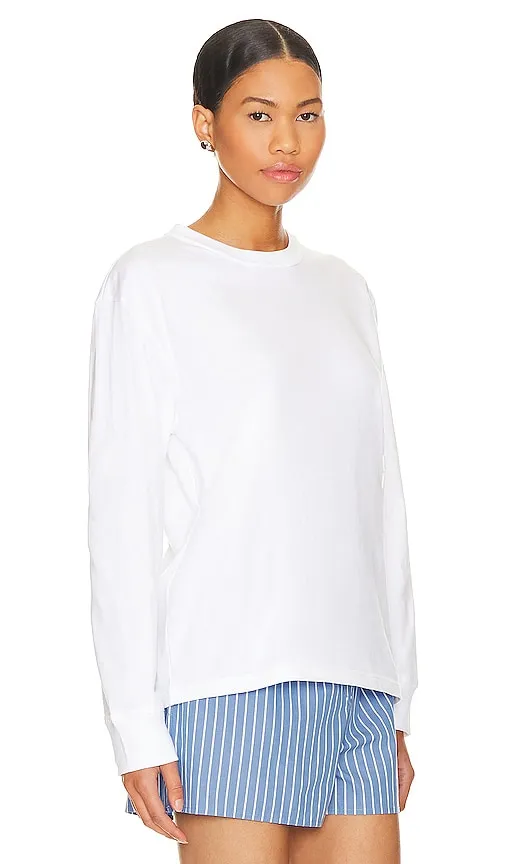 Alexander Wang Essential Long Sleeve Tee in White