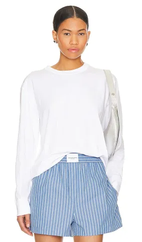 Alexander Wang Essential Long Sleeve Tee in White