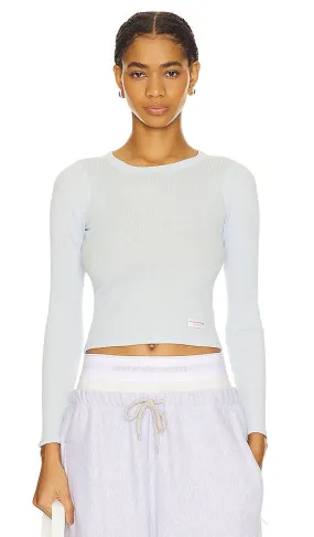 Alexander Wang Long Sleeve Crewneck Tee in Baby Blue