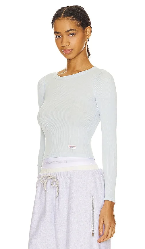 Alexander Wang Long Sleeve Crewneck Tee in Baby Blue