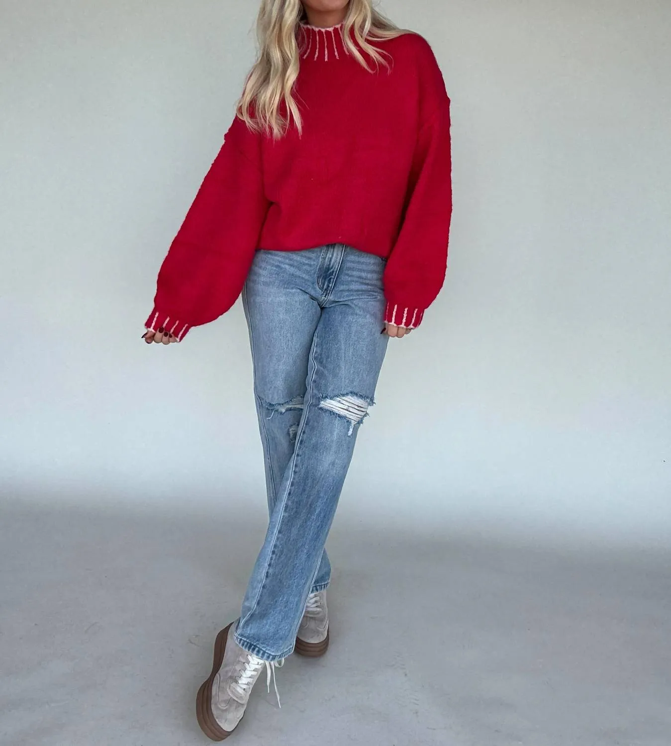 &Merci - Carrie Oversized Mock Neck Sweater