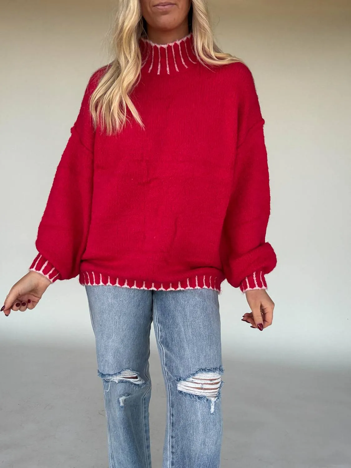 &Merci - Carrie Oversized Mock Neck Sweater