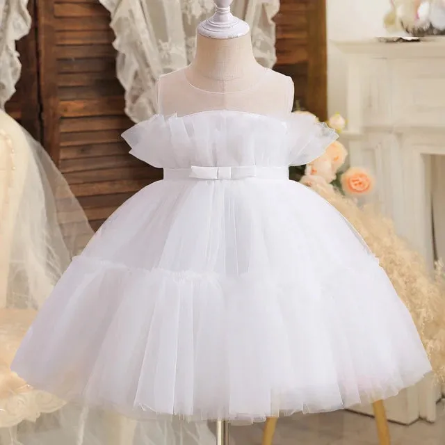 Baby Dresses For Girls Kids Wedding Bridesmaid Dresses Toddler Tulle Birthday Princess Party Dress Infant Outfits