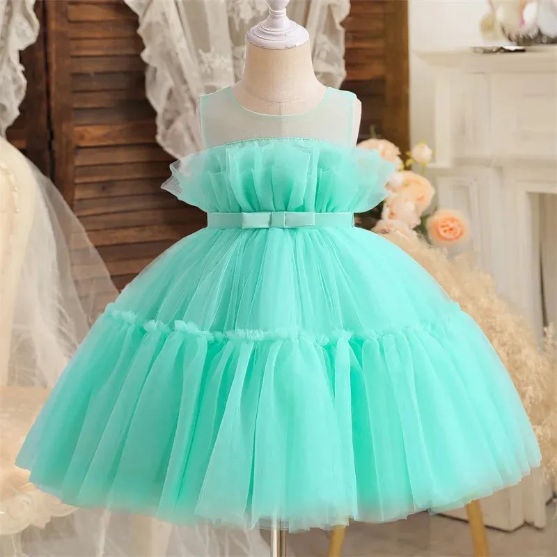 Baby Dresses For Girls Kids Wedding Bridesmaid Dresses Toddler Tulle Birthday Princess Party Dress Infant Outfits