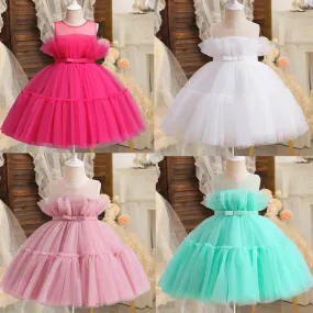 Baby Dresses For Girls Kids Wedding Bridesmaid Dresses Toddler Tulle Birthday Princess Party Dress Infant Outfits