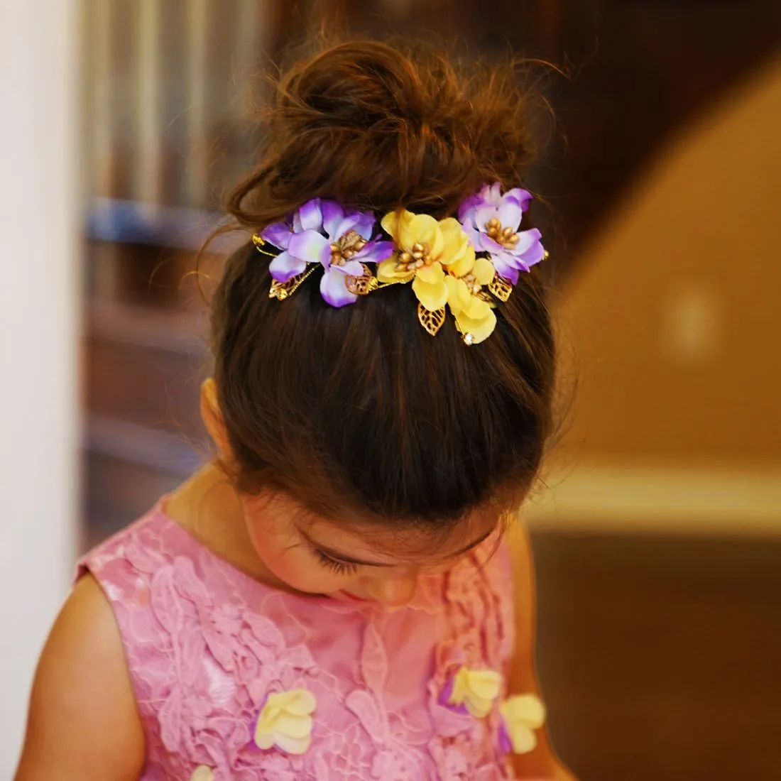 Blooming Haven Hair Comb Pair - Purple