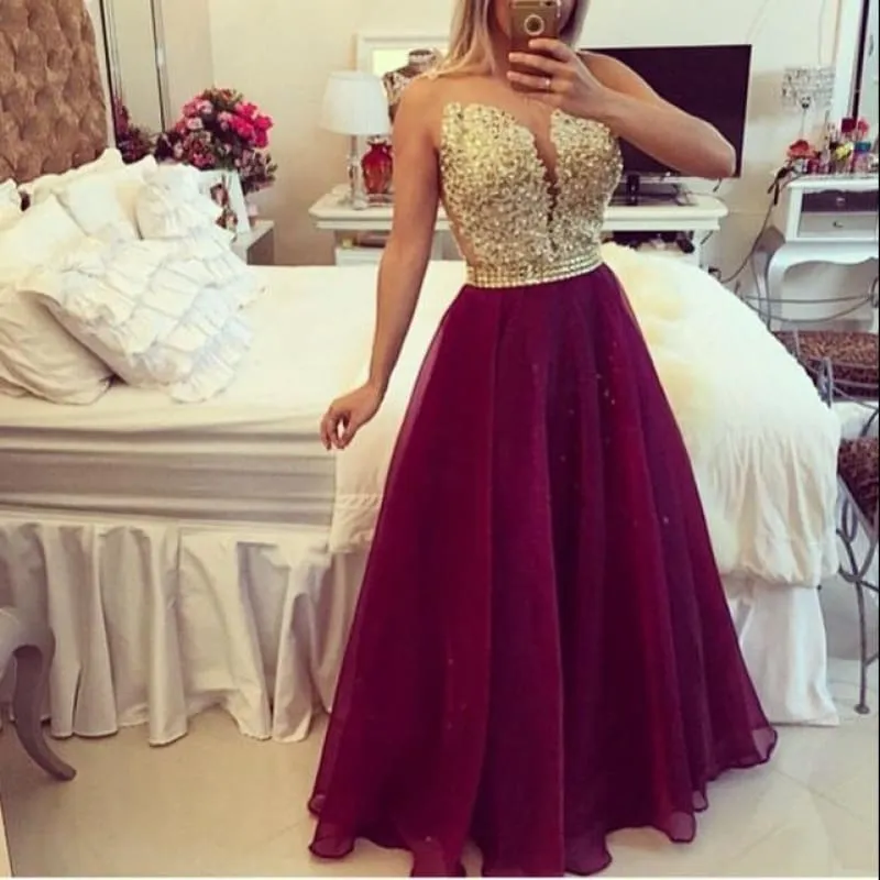 Bridelily Sweetheart Burgundy Chiffon Long Prom Dress Popular Plus Size Formal Evening Dresses BMT020