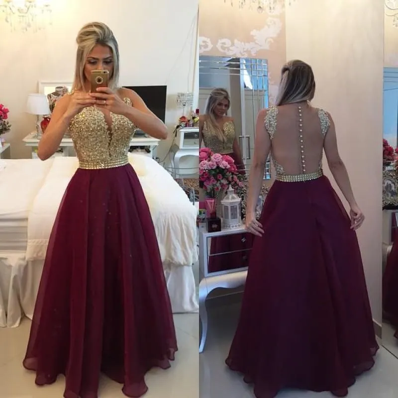 Bridelily Sweetheart Burgundy Chiffon Long Prom Dress Popular Plus Size Formal Evening Dresses BMT020