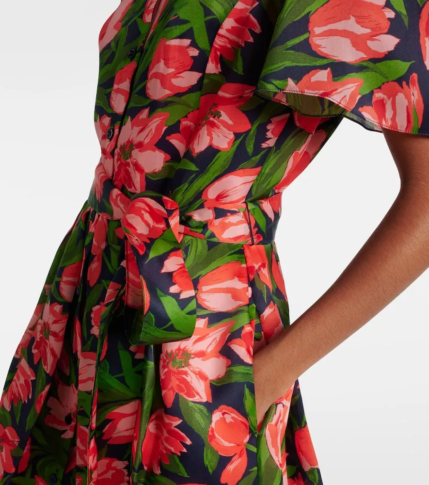 Carolina Herrera Floral silk shirt dress