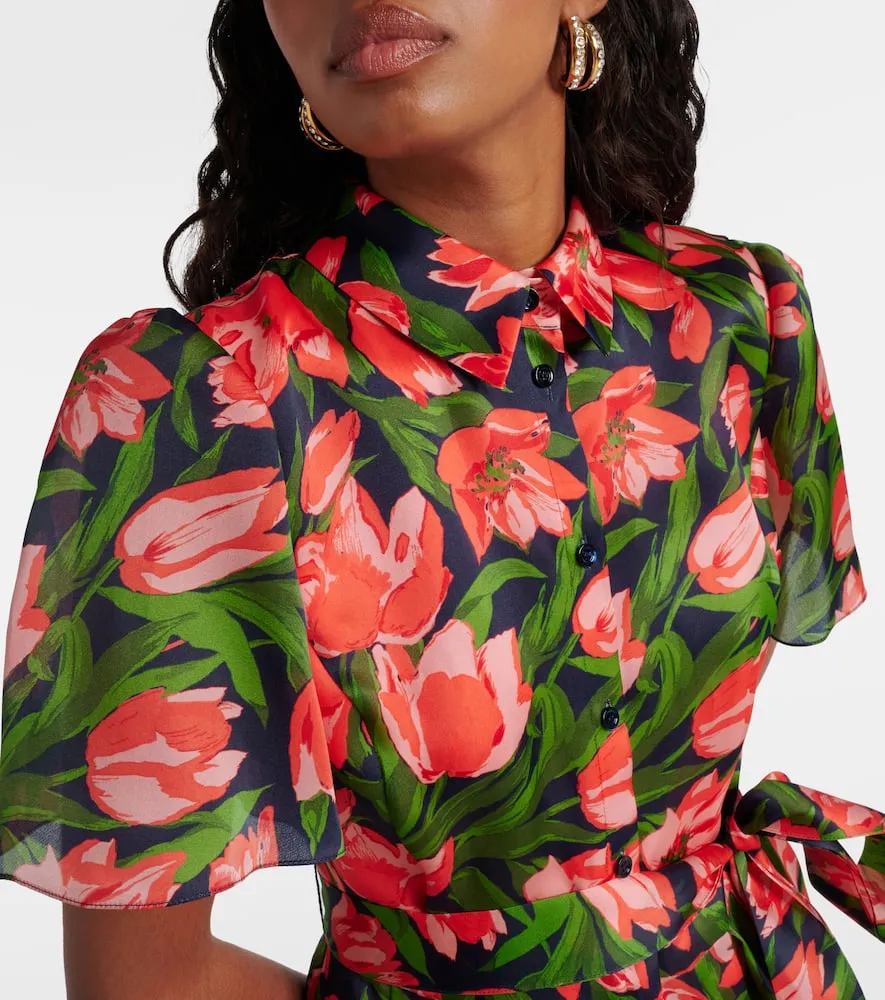 Carolina Herrera Floral silk shirt dress