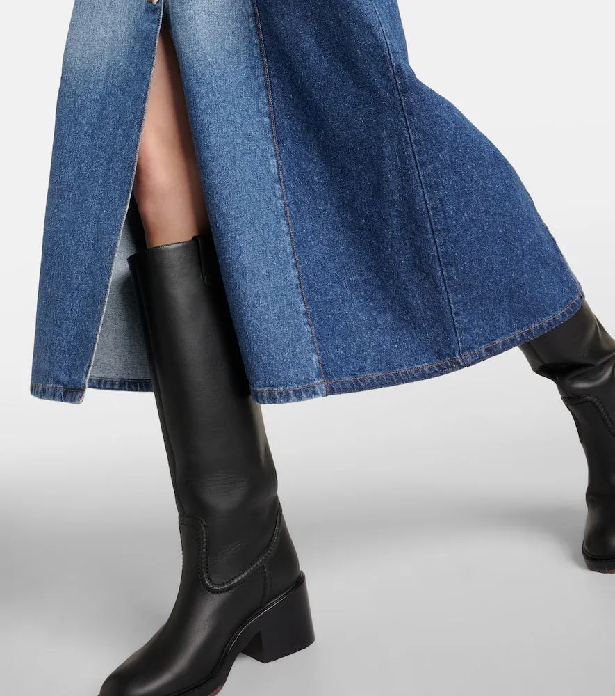 Chloe Embroidered denim shirt dress
