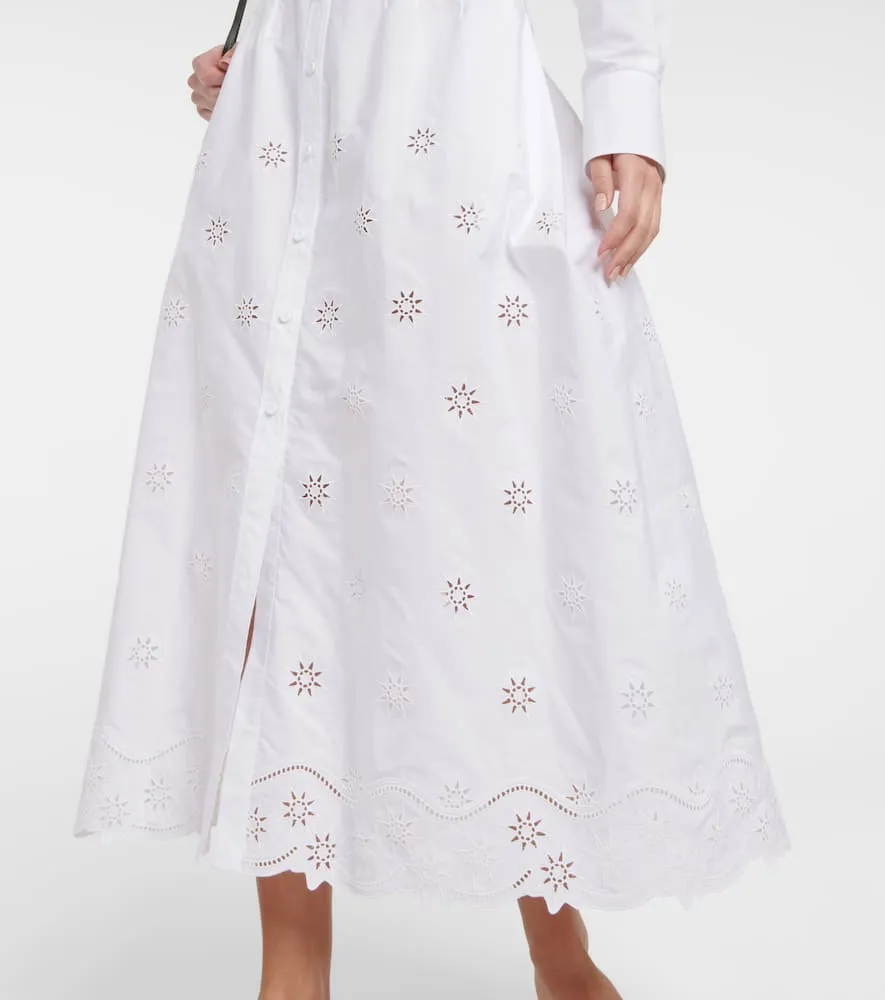 Chloe Embroidered midi shirt dress