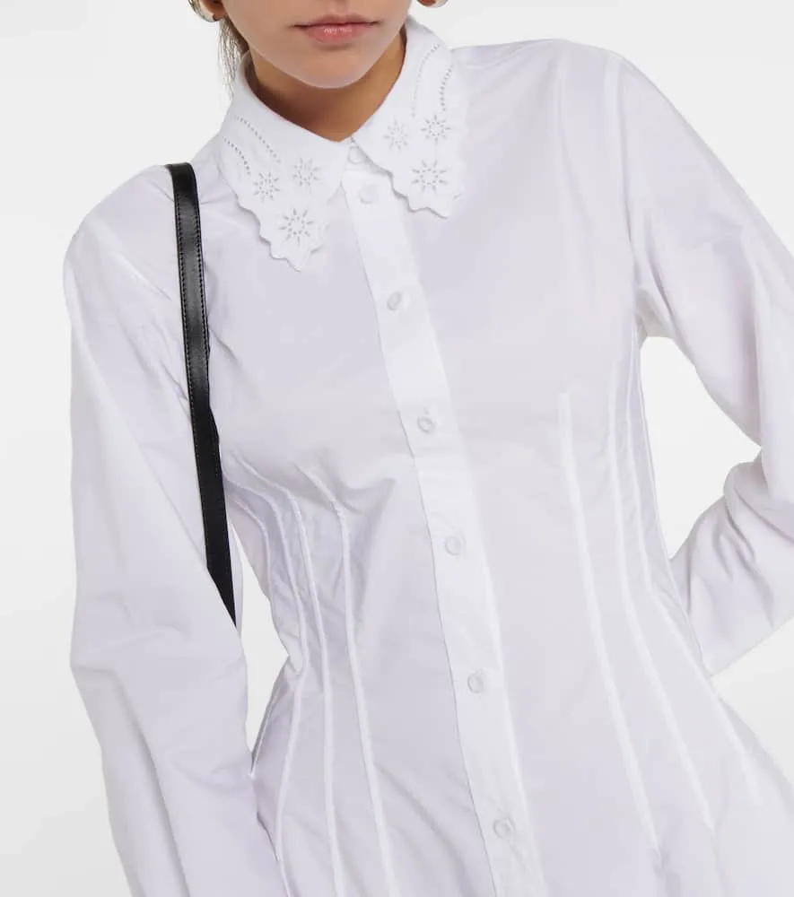 Chloe Embroidered midi shirt dress
