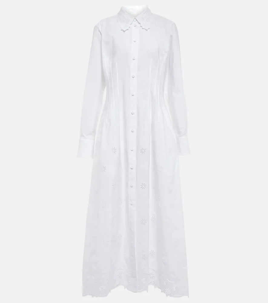 Chloe Embroidered midi shirt dress