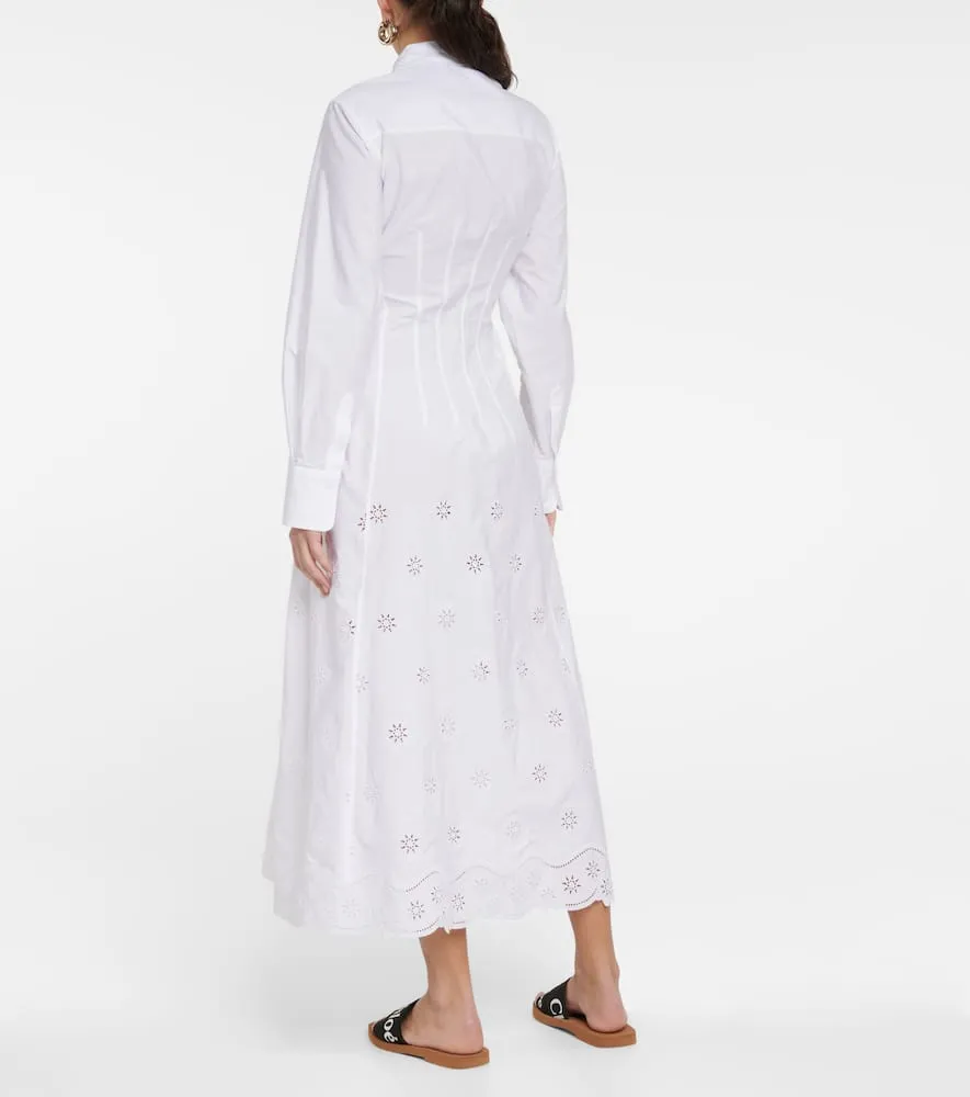 Chloe Embroidered midi shirt dress
