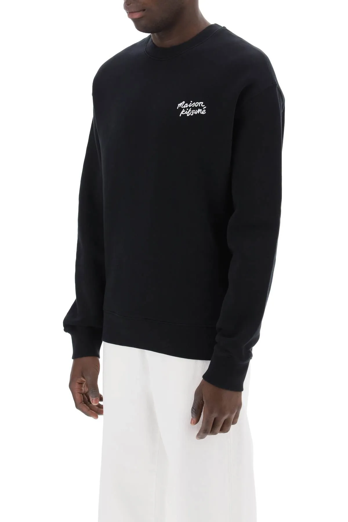 crewneck sweatshirt with logo lettering