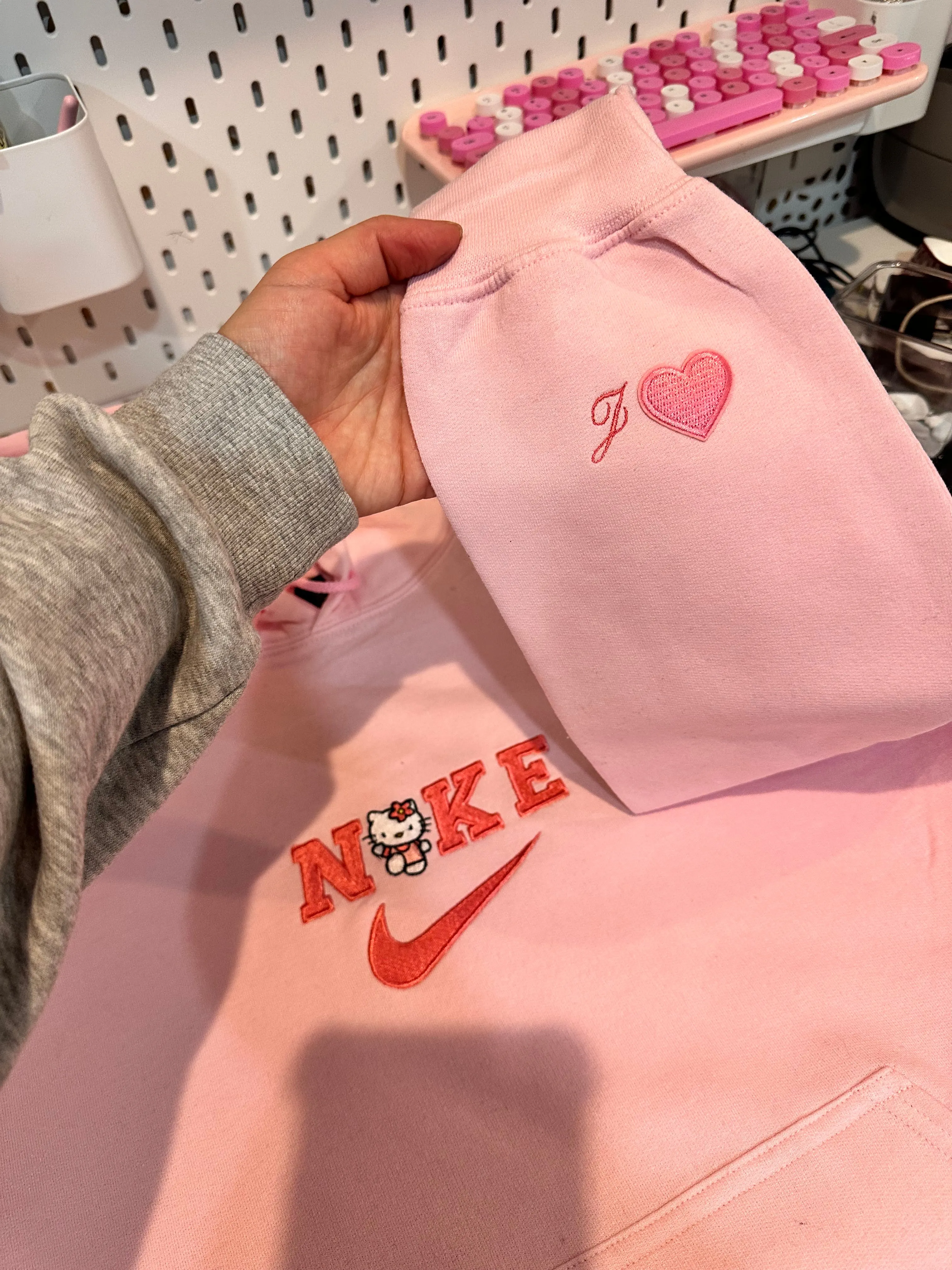 Cute Cat with initials on sleeve