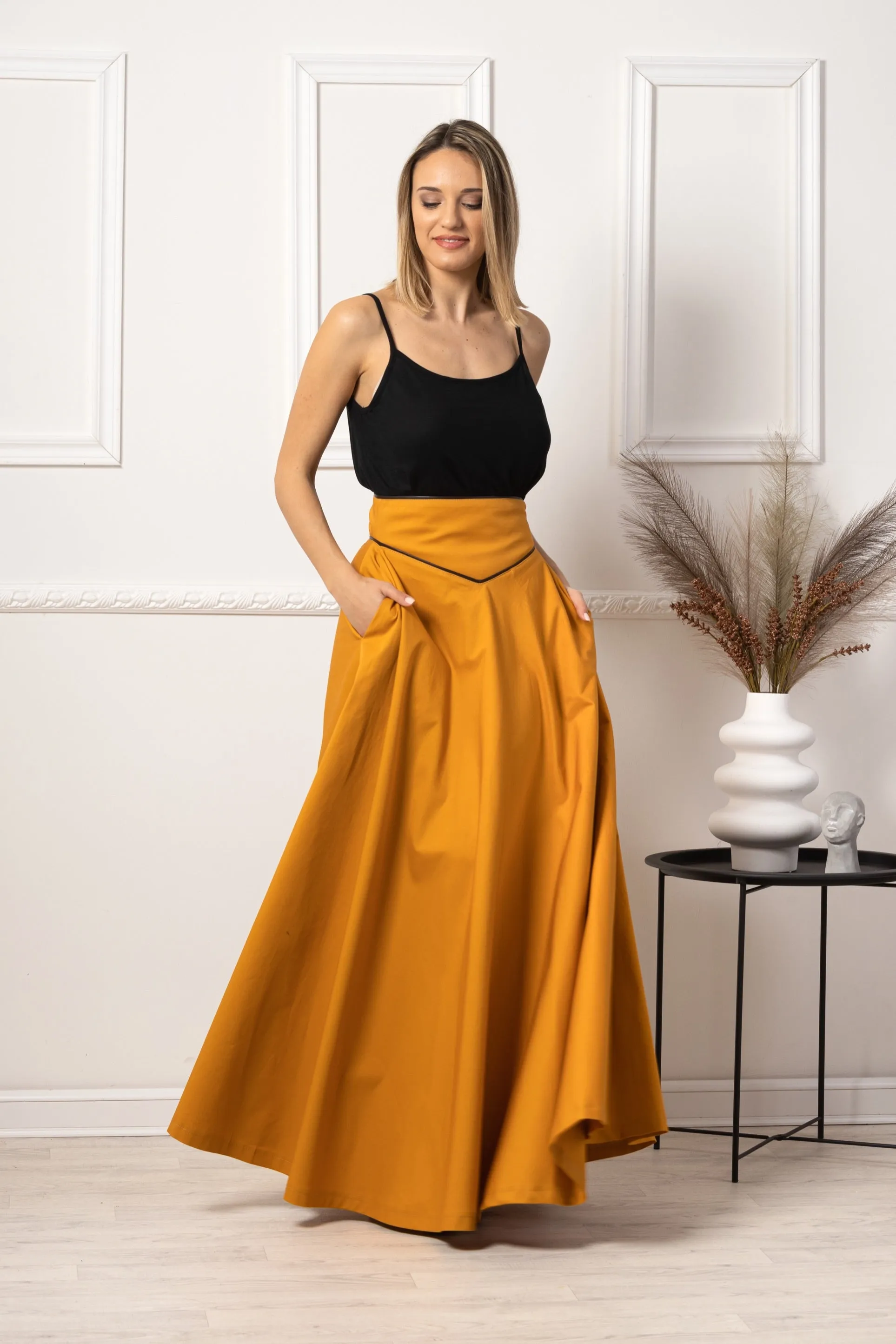 Dark Blue High Waist Victorian Skirt