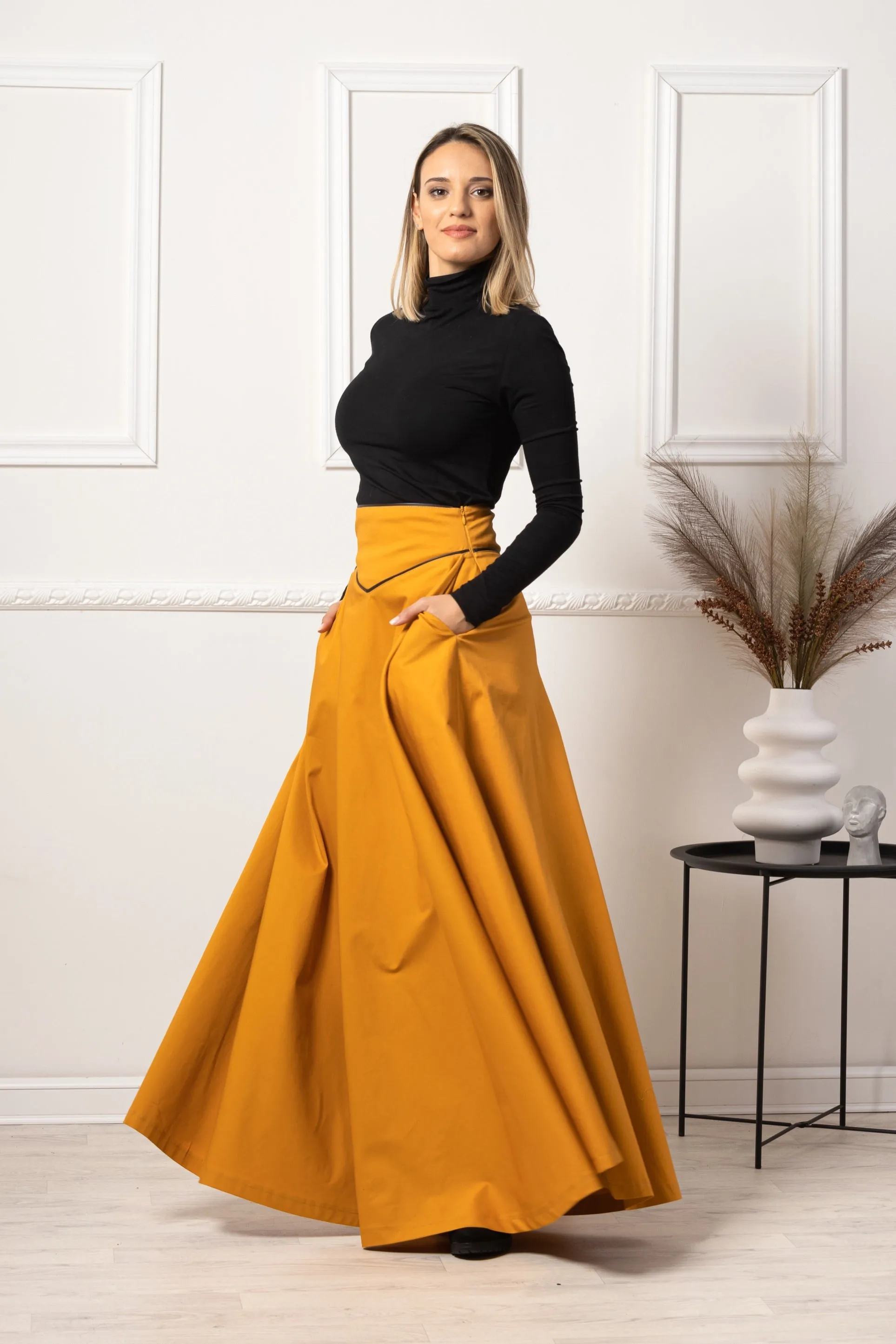 Dark Blue High Waist Victorian Skirt