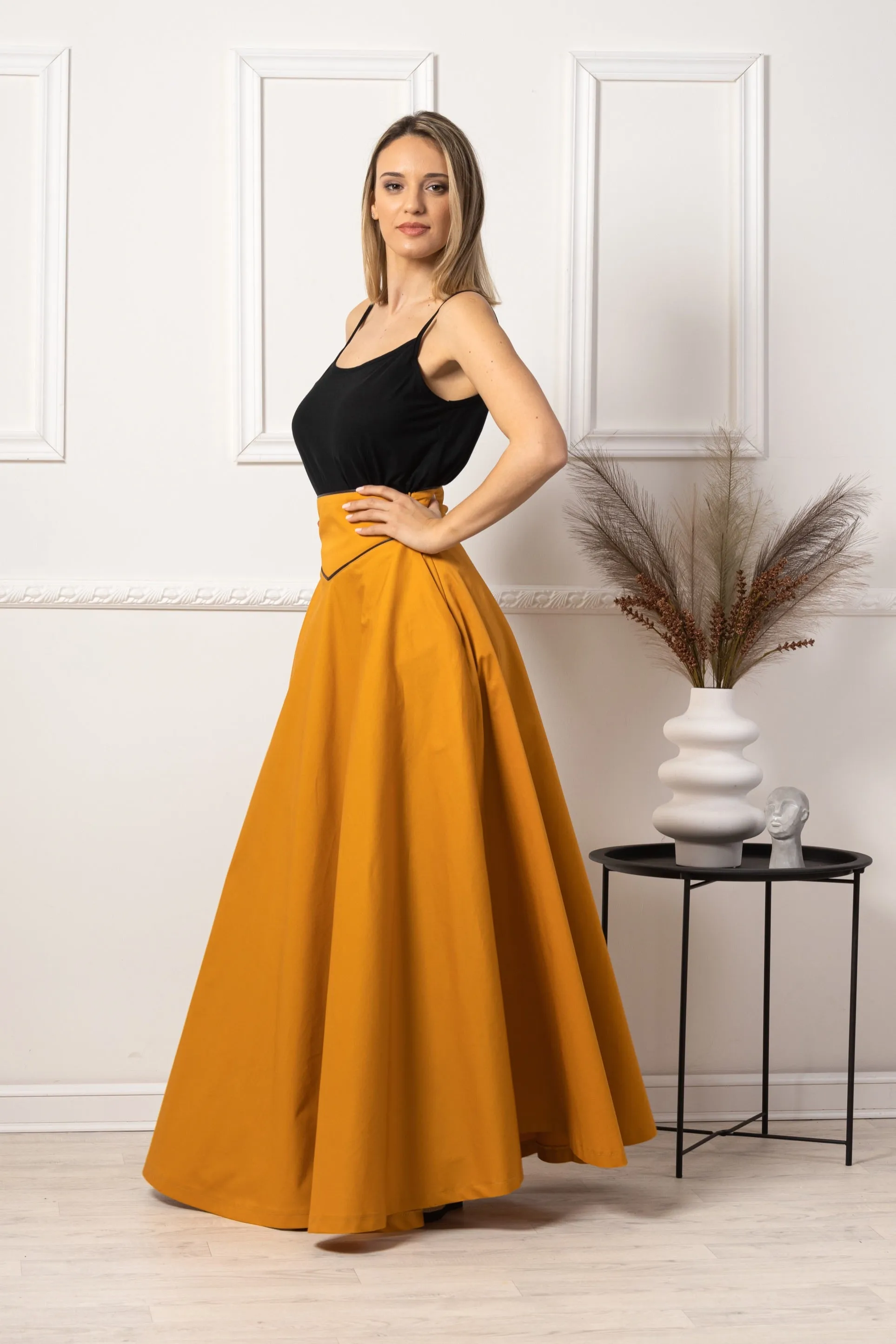 Dark Blue High Waist Victorian Skirt
