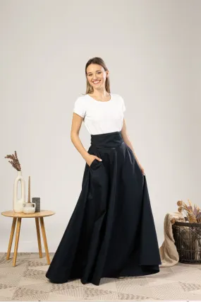 Dark Blue High Waist Victorian Skirt