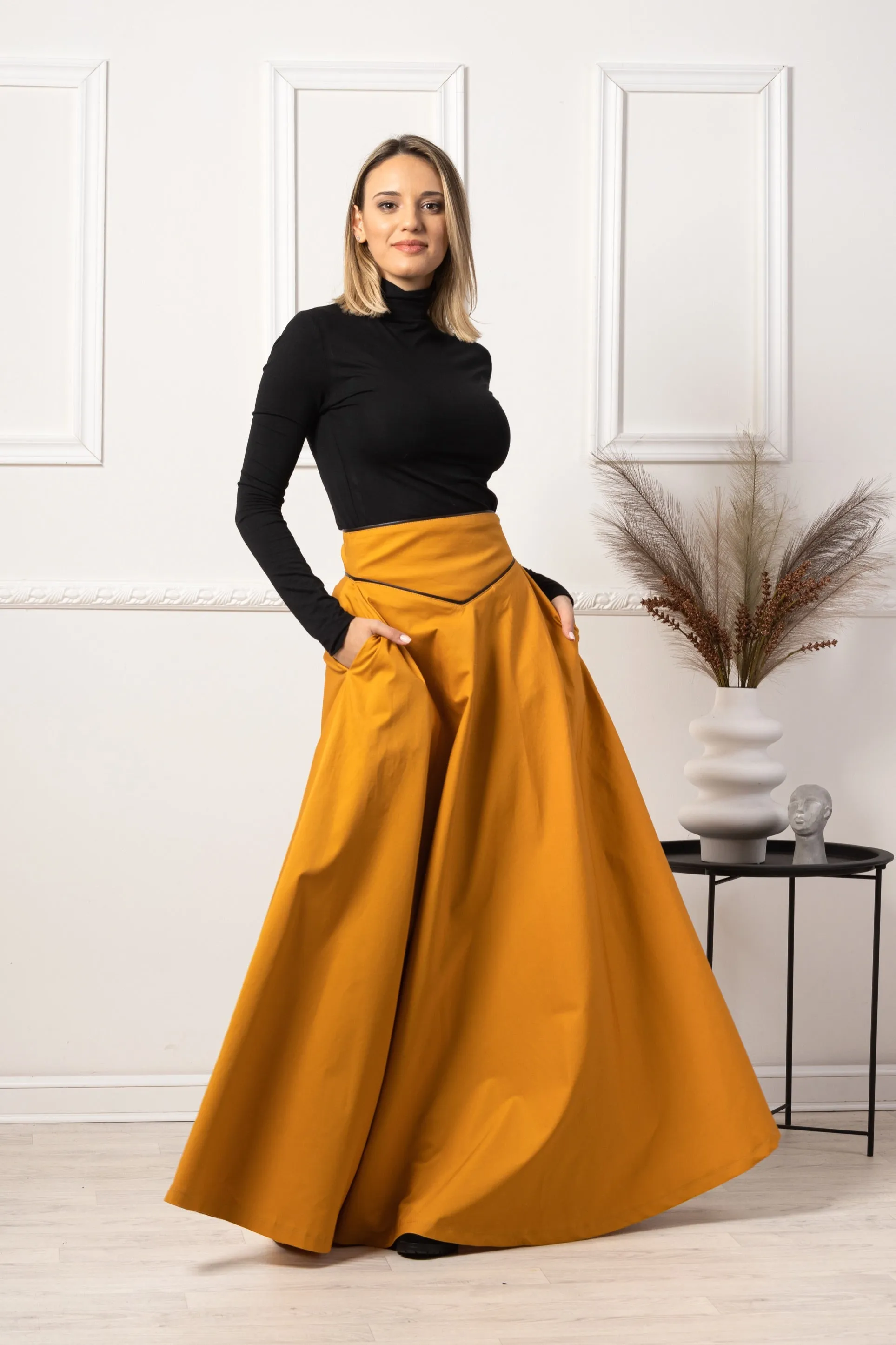 Dark Blue High Waist Victorian Skirt