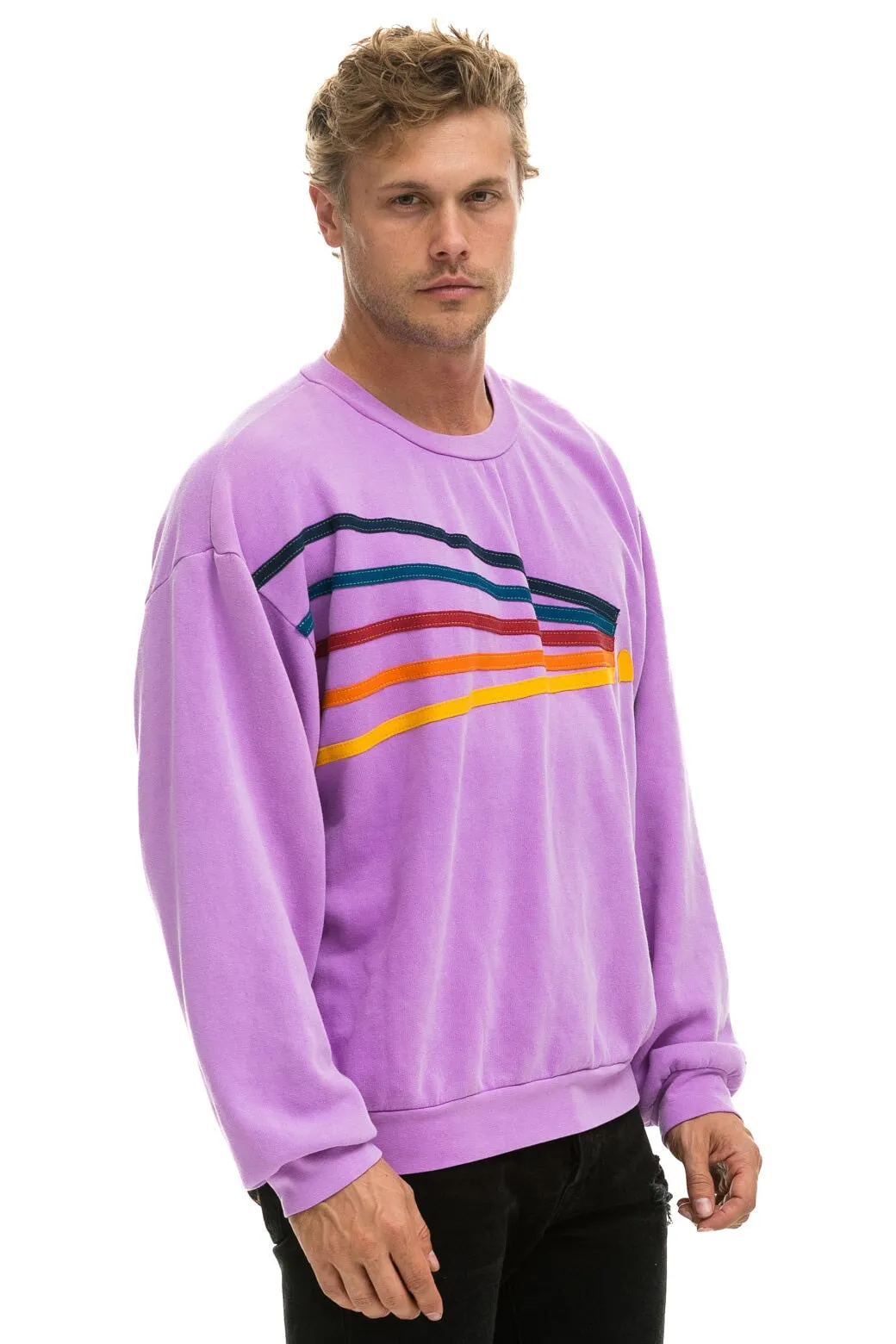 DAYDREAM RELAXED CREW SWEATSHIRT - NEON PURPLE