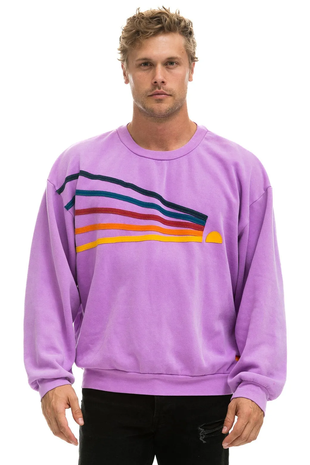 DAYDREAM RELAXED CREW SWEATSHIRT - NEON PURPLE