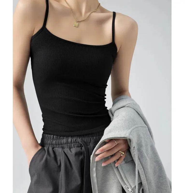 DOIAESKV Summer Basic Tanks Spaghetti Strap Camisole Tops for Women