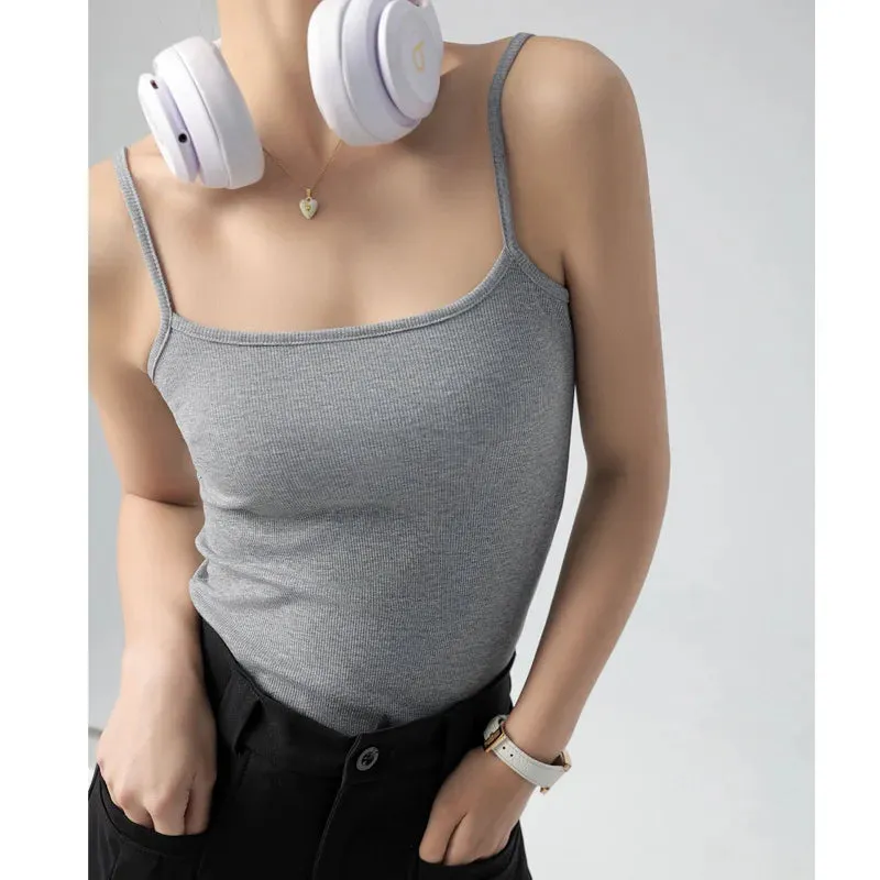 DOIAESKV Summer Basic Tanks Spaghetti Strap Camisole Tops for Women
