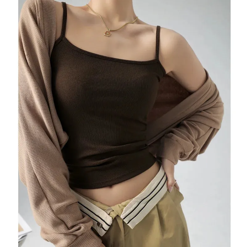 DOIAESKV Summer Basic Tanks Spaghetti Strap Camisole Tops for Women