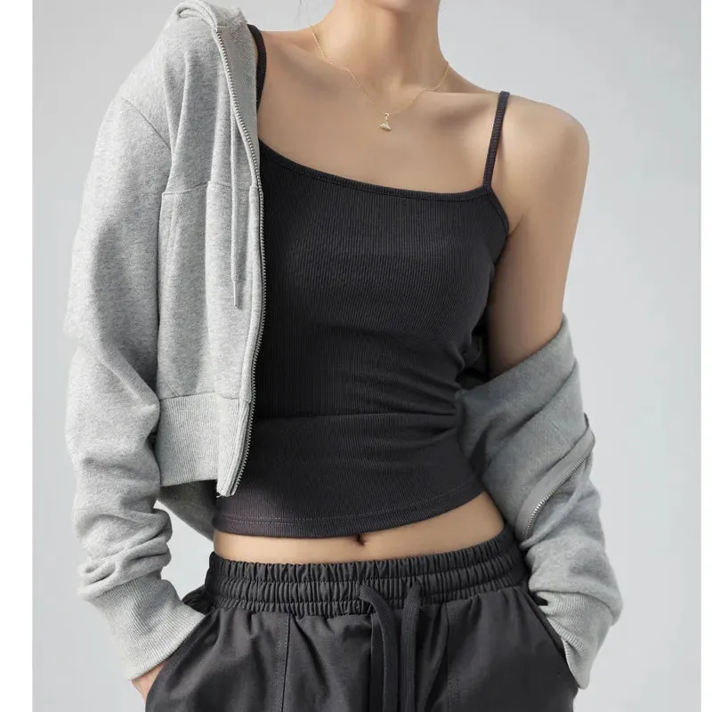 DOIAESKV Summer Basic Tanks Spaghetti Strap Camisole Tops for Women