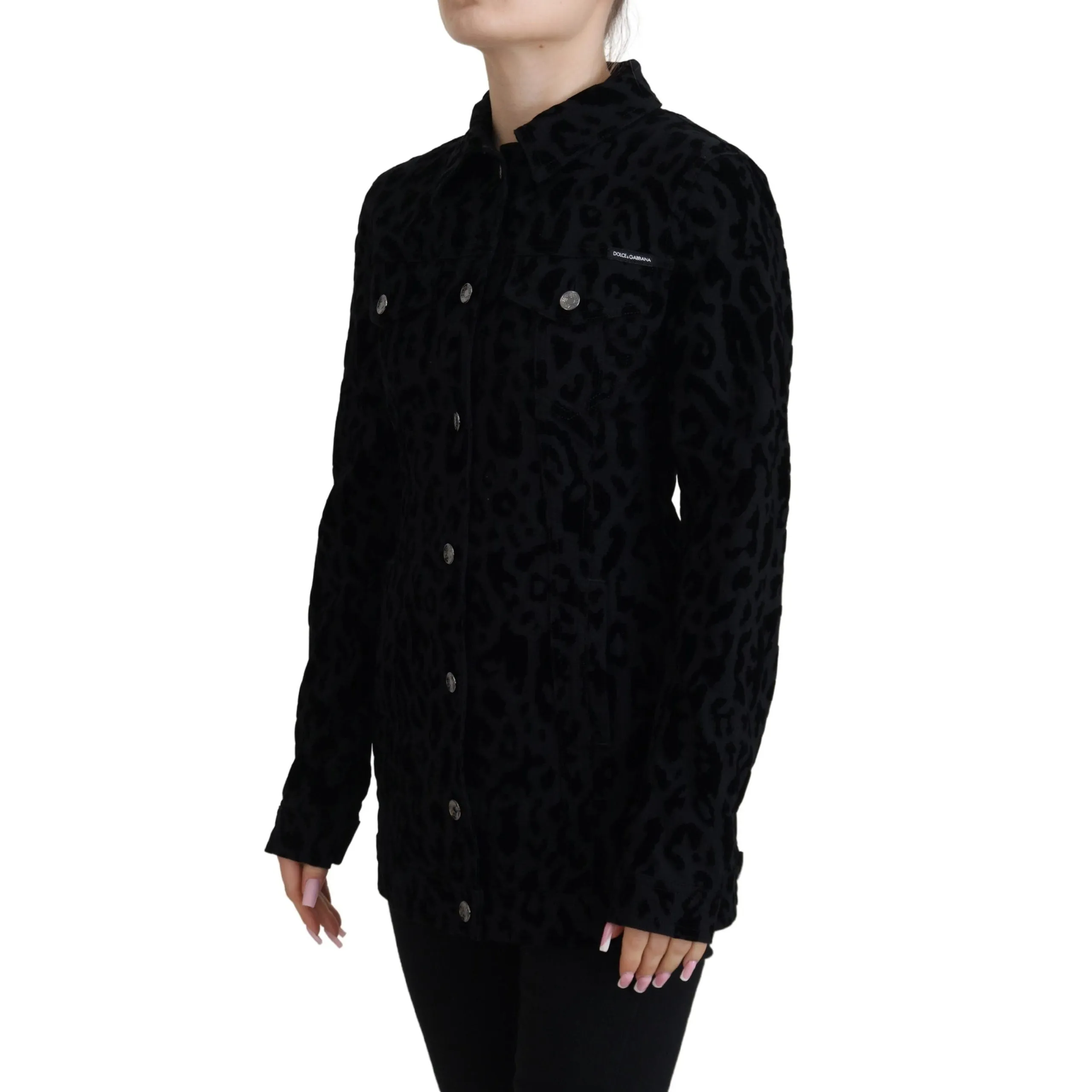 Dolce & Gabbana Chic Leopard Pattern Denim Jacket