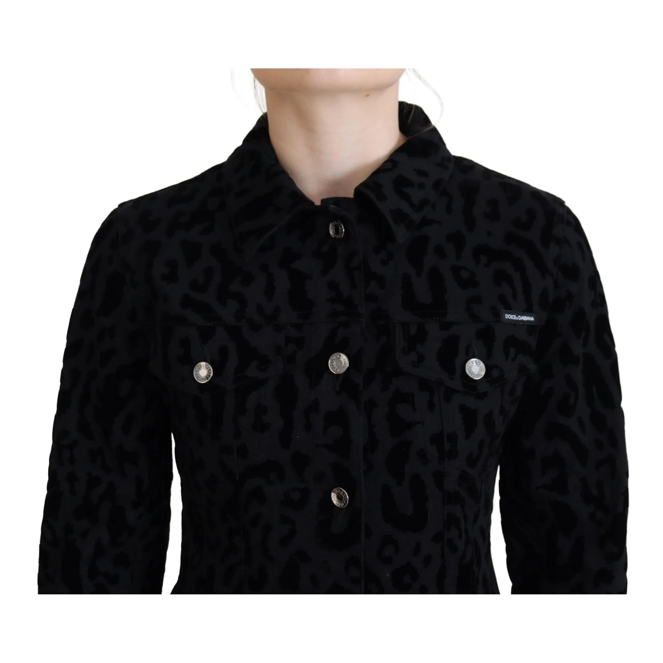 Dolce & Gabbana Chic Leopard Pattern Denim Jacket