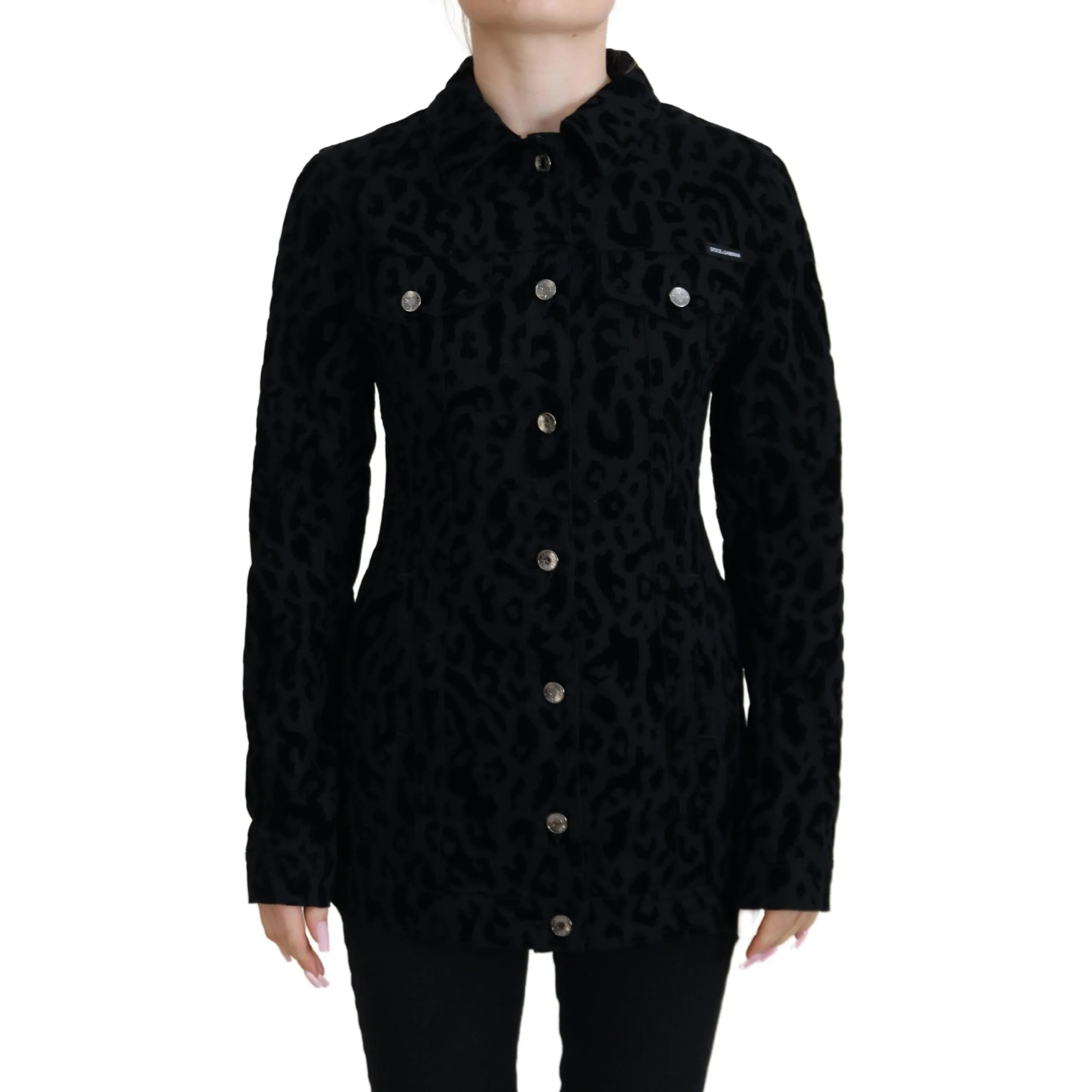 Dolce & Gabbana Chic Leopard Pattern Denim Jacket