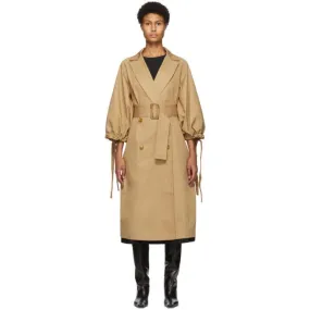 Edit Beige Pleated Trench Coat