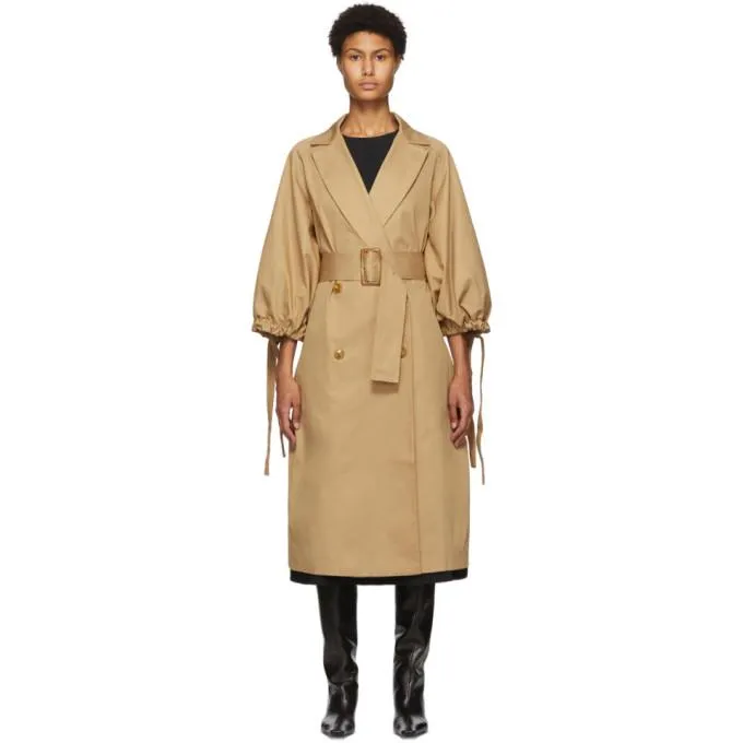 Edit Beige Pleated Trench Coat