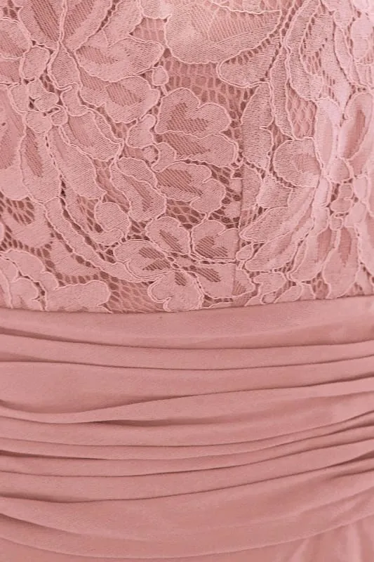 Elegant Scoop Neck Chiffon Long Evening Dress Sleeveless Floral Lace Aline Party Wear Dress