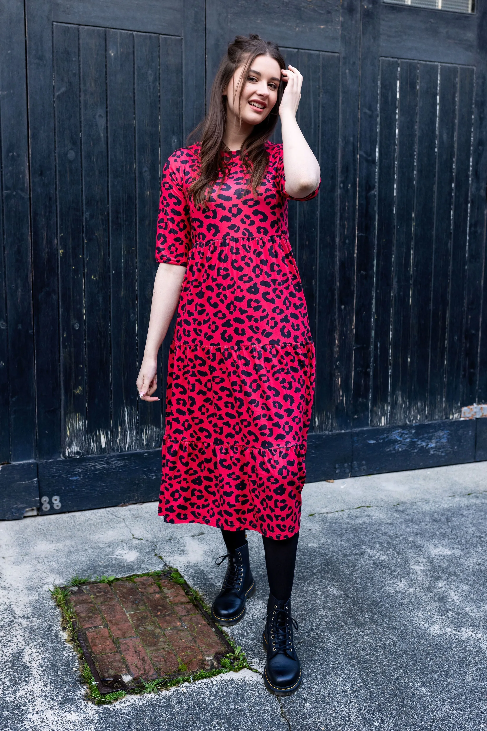 Evelyn Leopard Midi Breastfeeding Dress