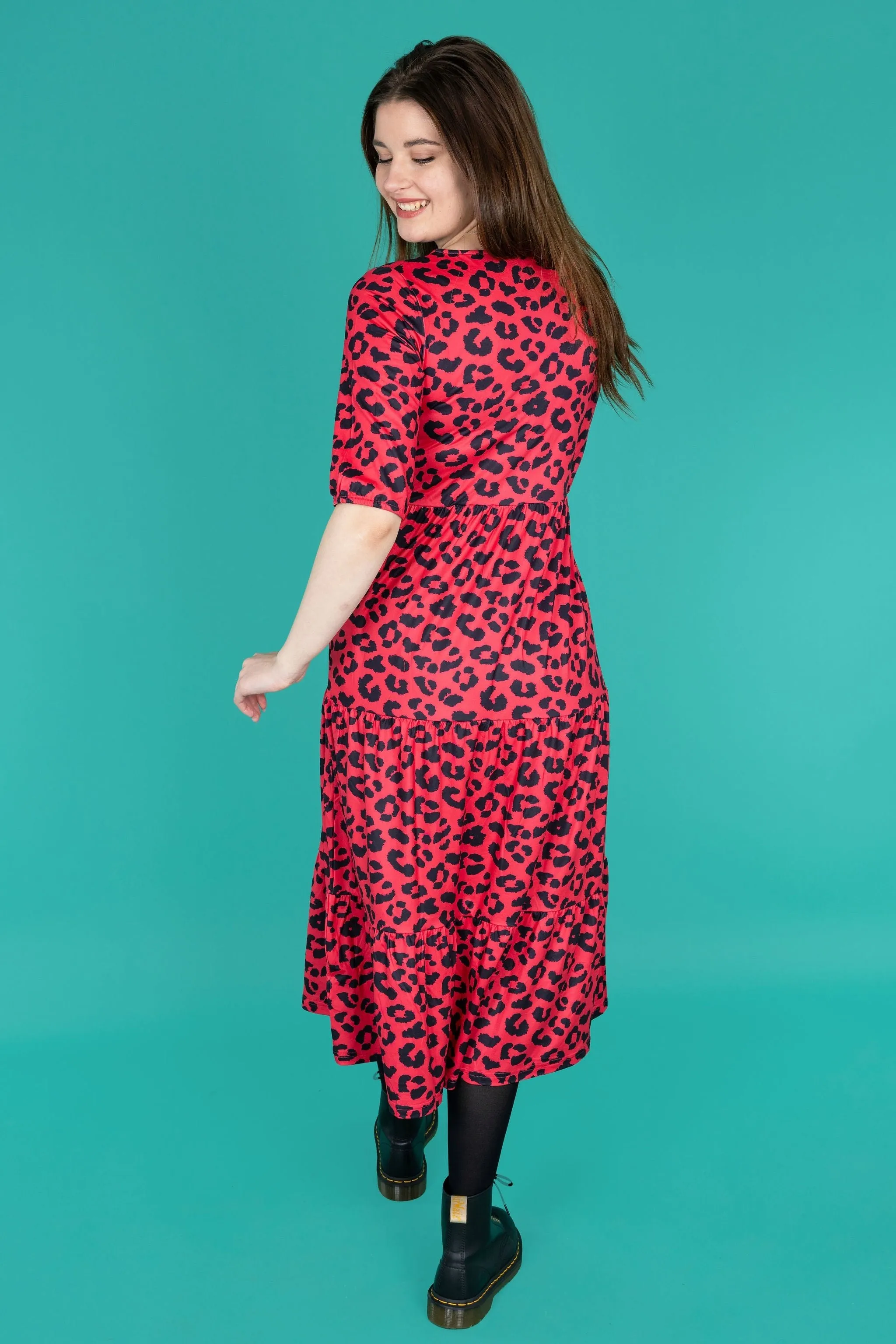 Evelyn Leopard Midi Breastfeeding Dress