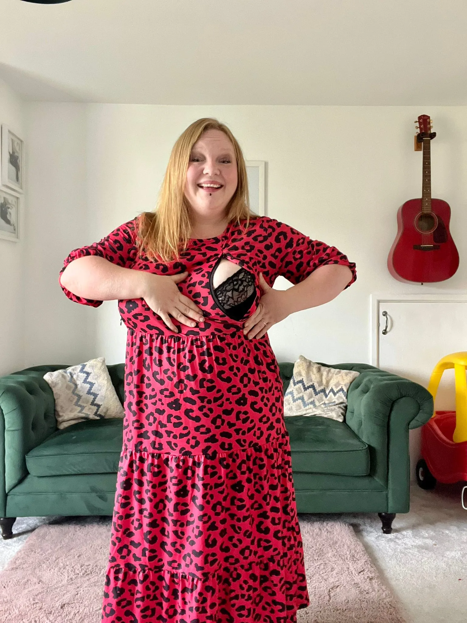 Evelyn Leopard Midi Breastfeeding Dress