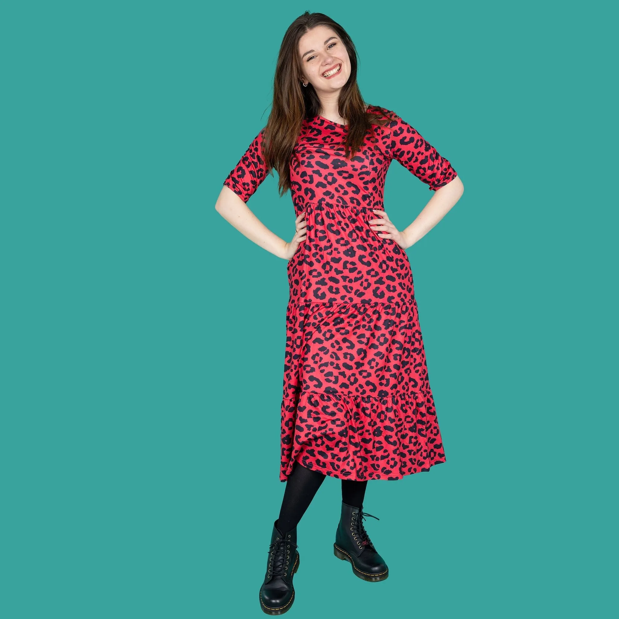 Evelyn Leopard Midi Breastfeeding Dress