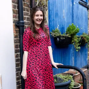 Evelyn Leopard Midi Breastfeeding Dress