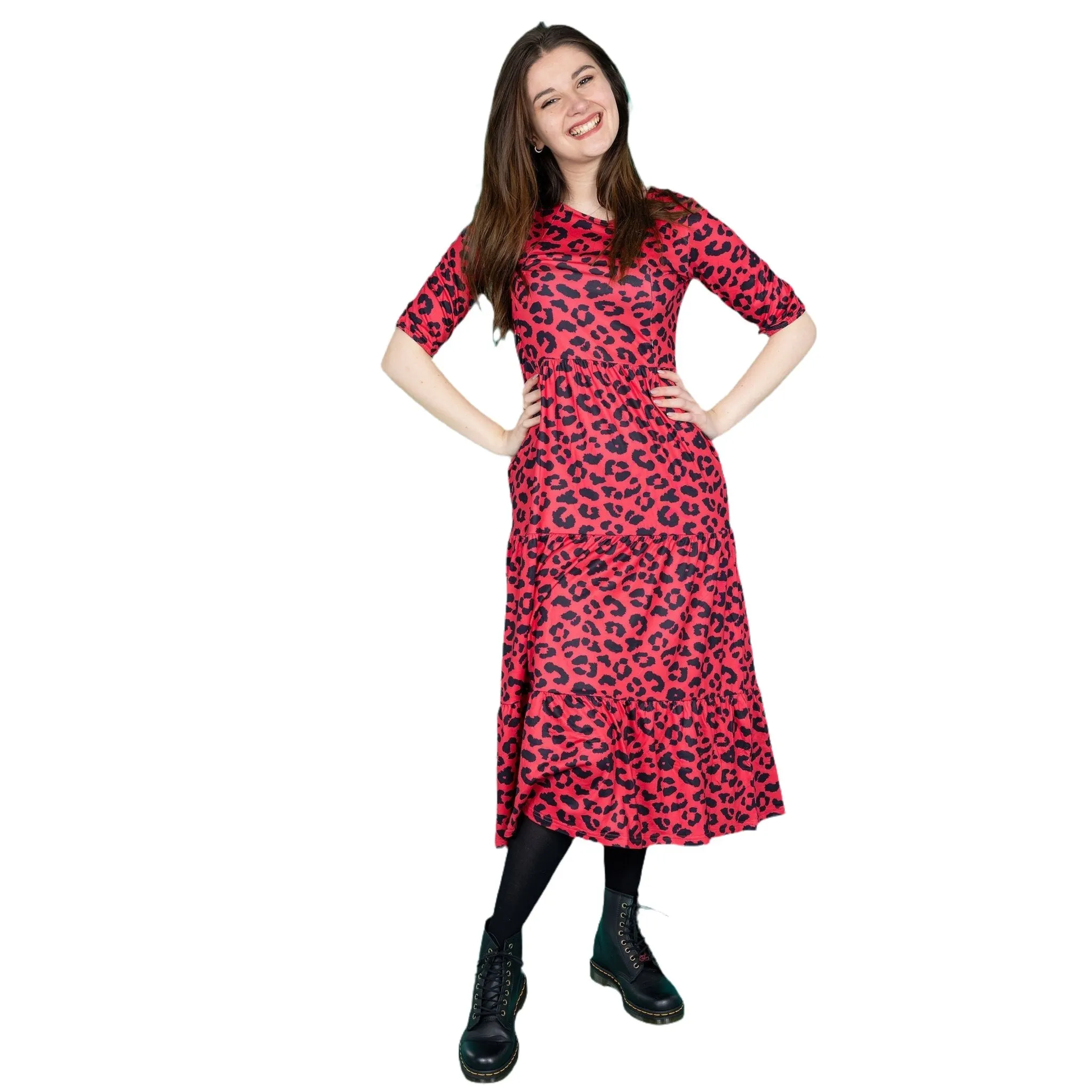 Evelyn Leopard Midi Breastfeeding Dress