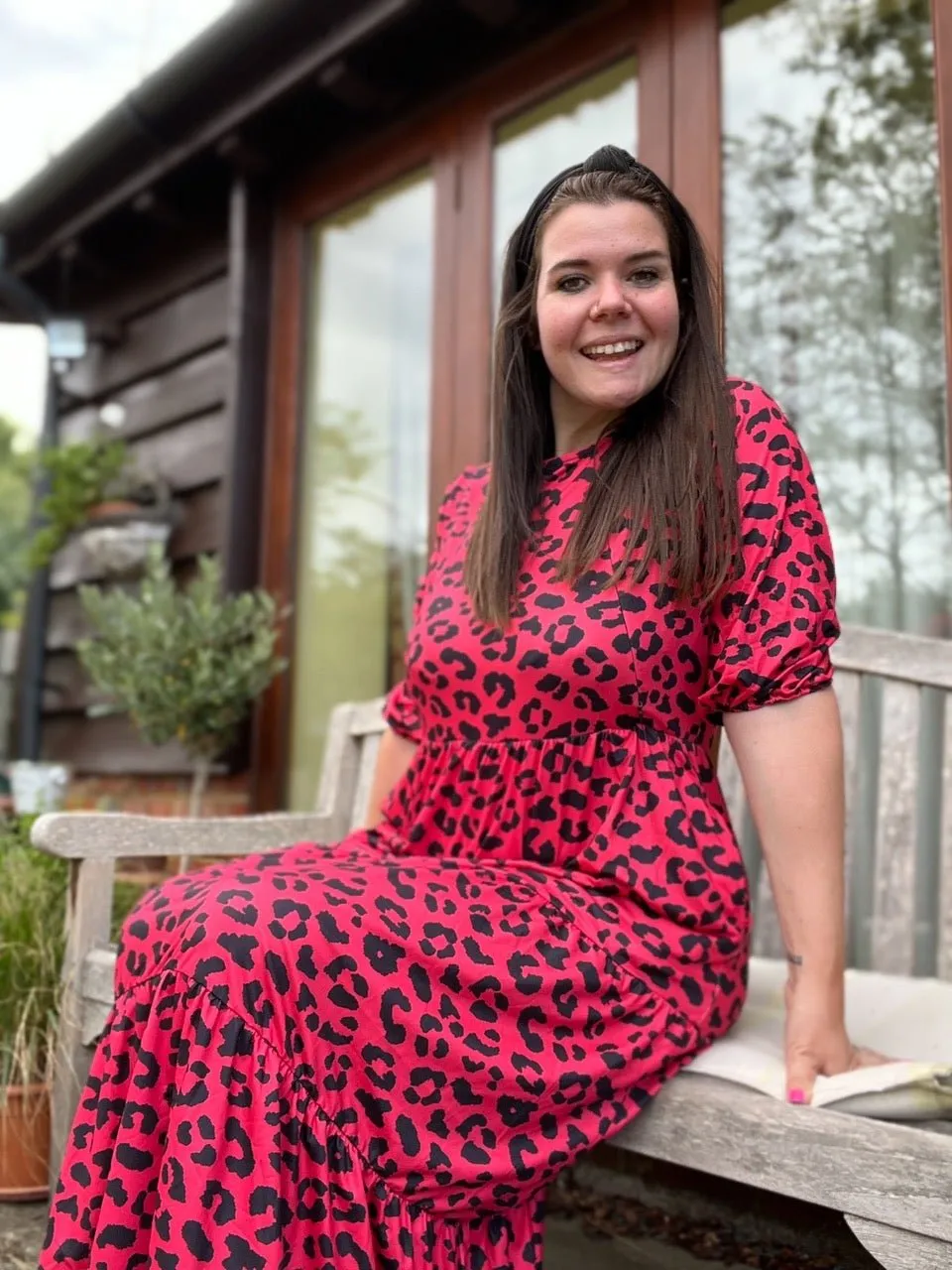 Evelyn Leopard Midi Breastfeeding Dress